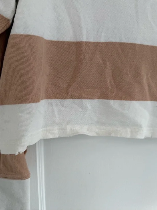 Aerie Sporty Prep Rugby Polo Crop Sz M - Picture 2 of 4